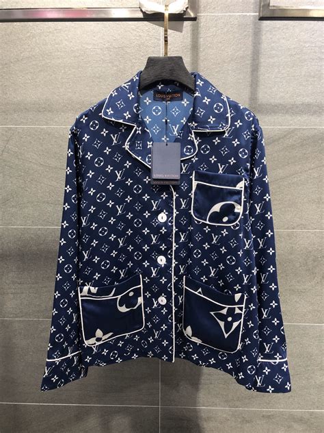 louis vuitton blue pajamas|louis vuitton pajama shirt.